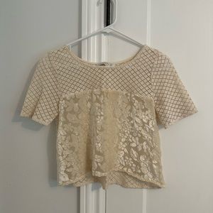 Abercrombie crochet lace cream top size XS